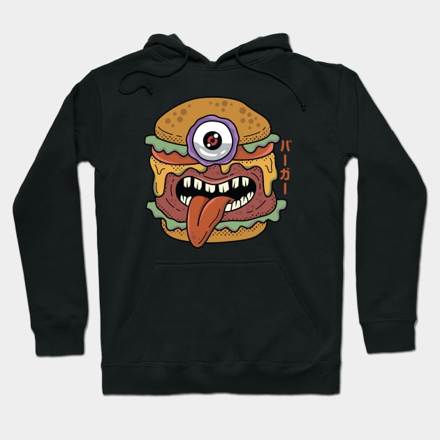 Kawaii Japanese Monster Burger Hoodie by spacedowl